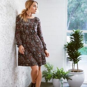 NWT LC Lauren Conrad Black Floral Dress Lined Women's Small S Tie Waist New